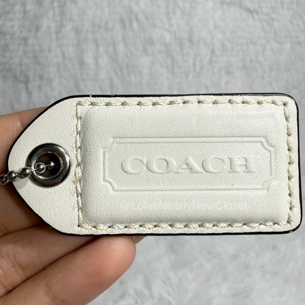 2" y2k COACH Lime White Fob Bag Charm Hang tag Hangtag
